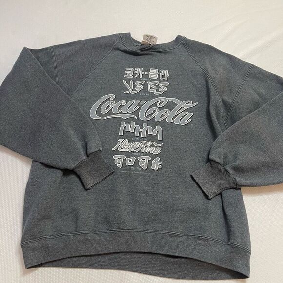 Coca Cola Worldwide VTG Grey Sweatshirt Size XL Rare - Picture 1 of 9